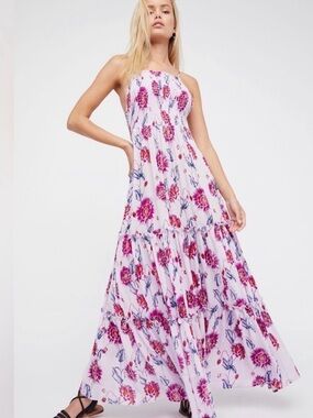 Free People Pink Floral Maxi Dress